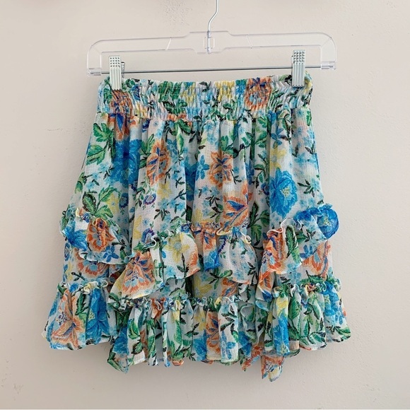 MISA Los Angeles Skirt Oasis Floral Smocked - Picture 1 of 8